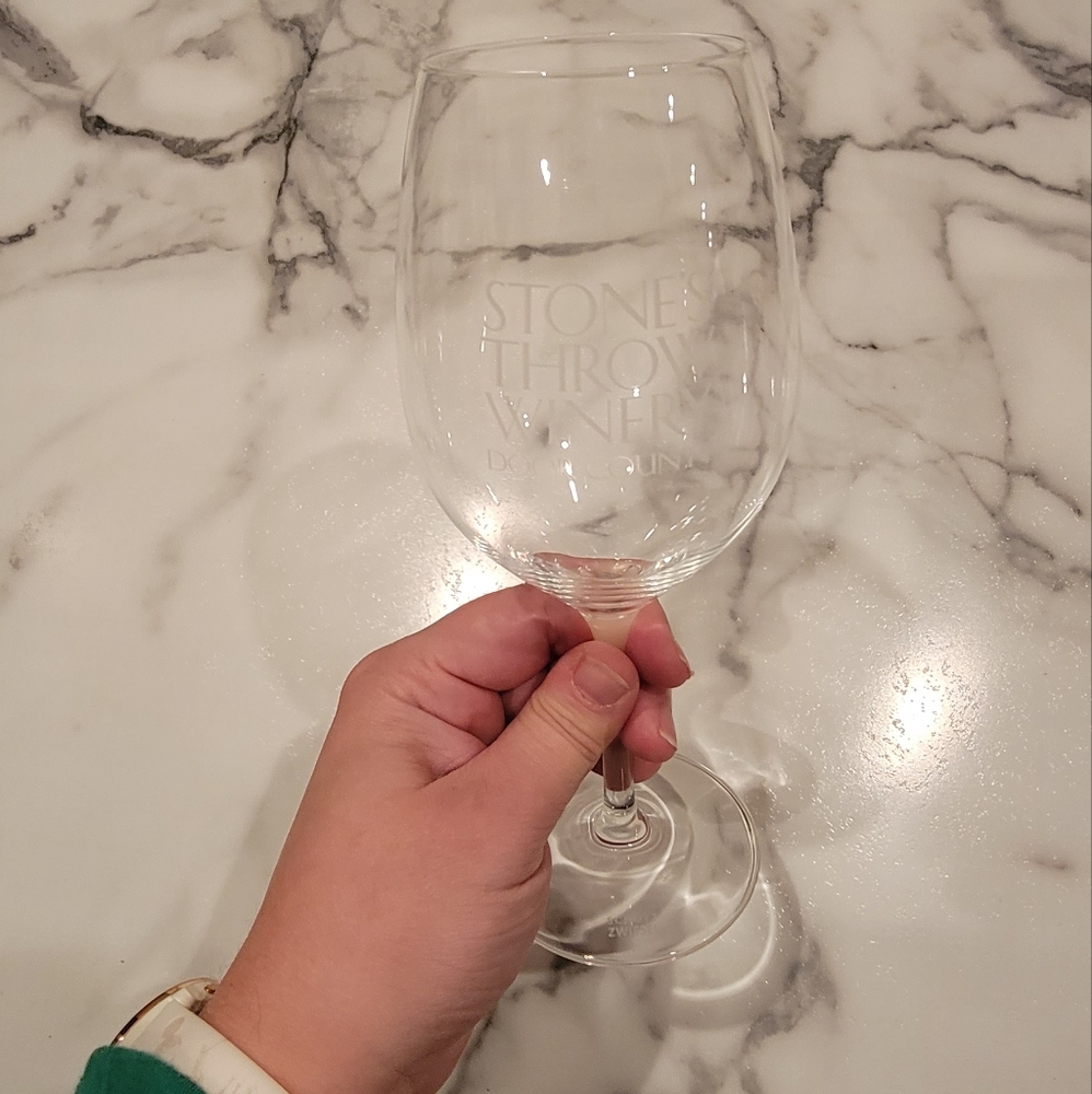 Schott Zwiesel Set of Glasses engraved w/ "Stone's Throw Winery Door County"